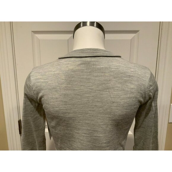 Diane Von Furstenberg Gray & Silver Sequin "Paryse" 100% Wool Sweater, Size P - Picture 7 of 11